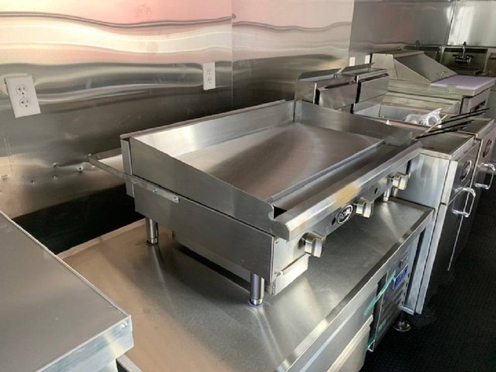 8.5' x 24' Orange Concession Food Trailer with Restroom and Appliances