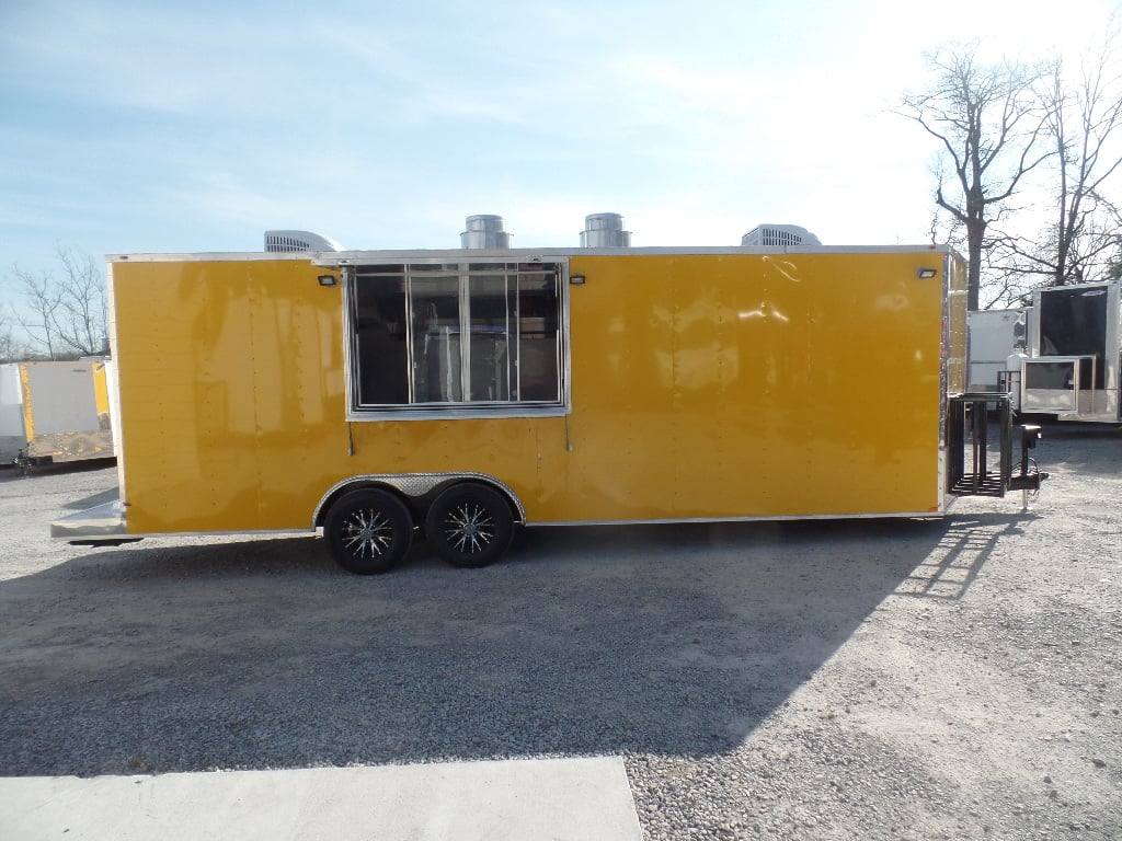 731-8.5-x-24-penske-yellow-concession-food-trailer-1.jpg 8.5' x 24' Penske Yellow Concession Food Trailer