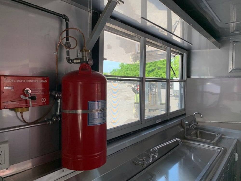 8.5' x 24' Penske Yellow Concession Food Trailer with Restroom