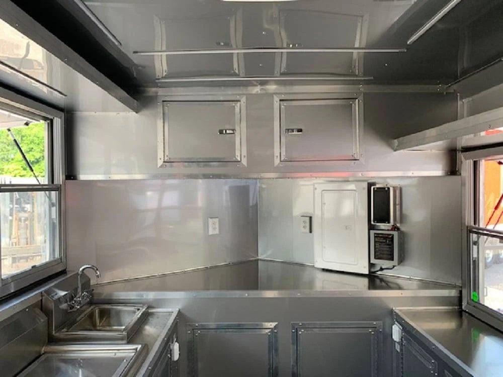 8.5' x 24' Penske Yellow Concession Food Trailer with Restroom