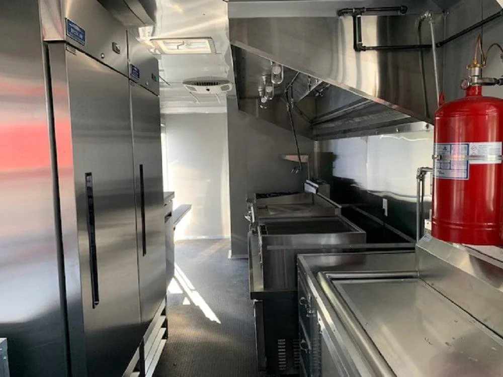 8.5' x 24' Penske Yellow Concession Food Trailer with Restroom