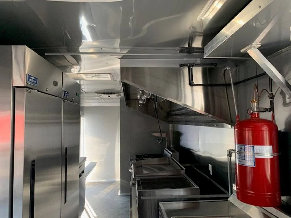 8.5' x 24' Penske Yellow Concession Food Trailer with Restroom