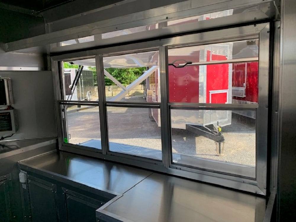 8.5' x 24' Penske Yellow Concession Food Trailer with Restroom