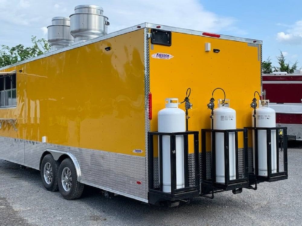 733-8.5-x-24-penske-yellow-concession-food-trailer-with-restroom-and-appliances-3.jpg 8.5' x 24' Penske Yellow Concession Food Trailer with Restroom and Appliances
