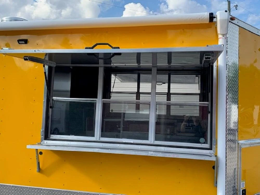 733-8.5-x-24-penske-yellow-concession-food-trailer-with-restroom-and-appliances-31.webp 8.5' x 24' Penske Yellow Concession Food Trailer with Restroom and Appliances