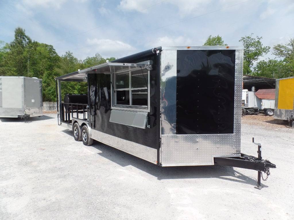 734-8.5-x-24-porch-style-black-concession-food-trailer-13.jpg 8.5' x 24' Porch Style Black Concession Food Trailer