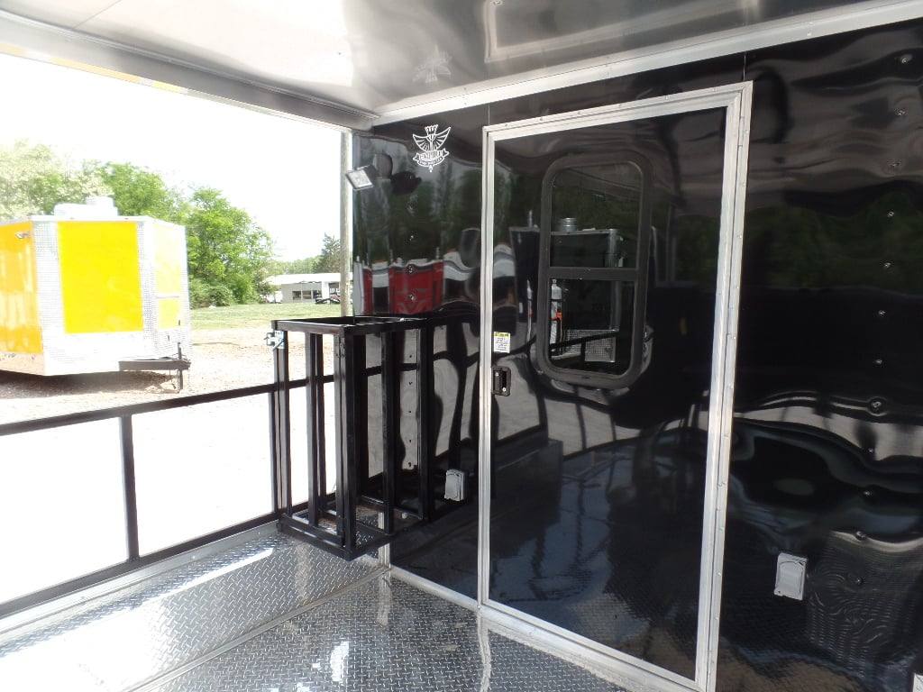 734-8.5-x-24-porch-style-black-concession-food-trailer-18.jpg 8.5' x 24' Porch Style Black Concession Food Trailer