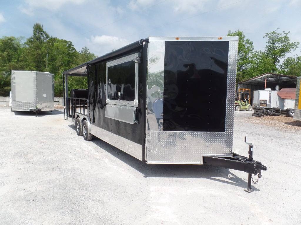 734-8.5-x-24-porch-style-black-concession-food-trailer-3.jpg 8.5' x 24' Porch Style Black Concession Food Trailer