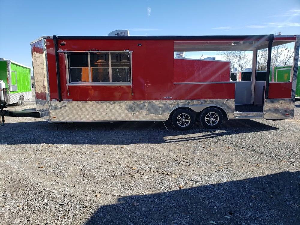 735-8.5-x-24-red-bbq-porch-food-concession-event-trailer-1.jpg 8.5' x 24' Red BBQ Porch Food Concession Event Trailer