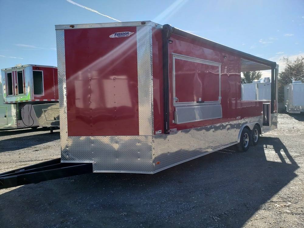 735-8.5-x-24-red-bbq-porch-food-concession-event-trailer-12.jpg 8.5' x 24' Red BBQ Porch Food Concession Event Trailer