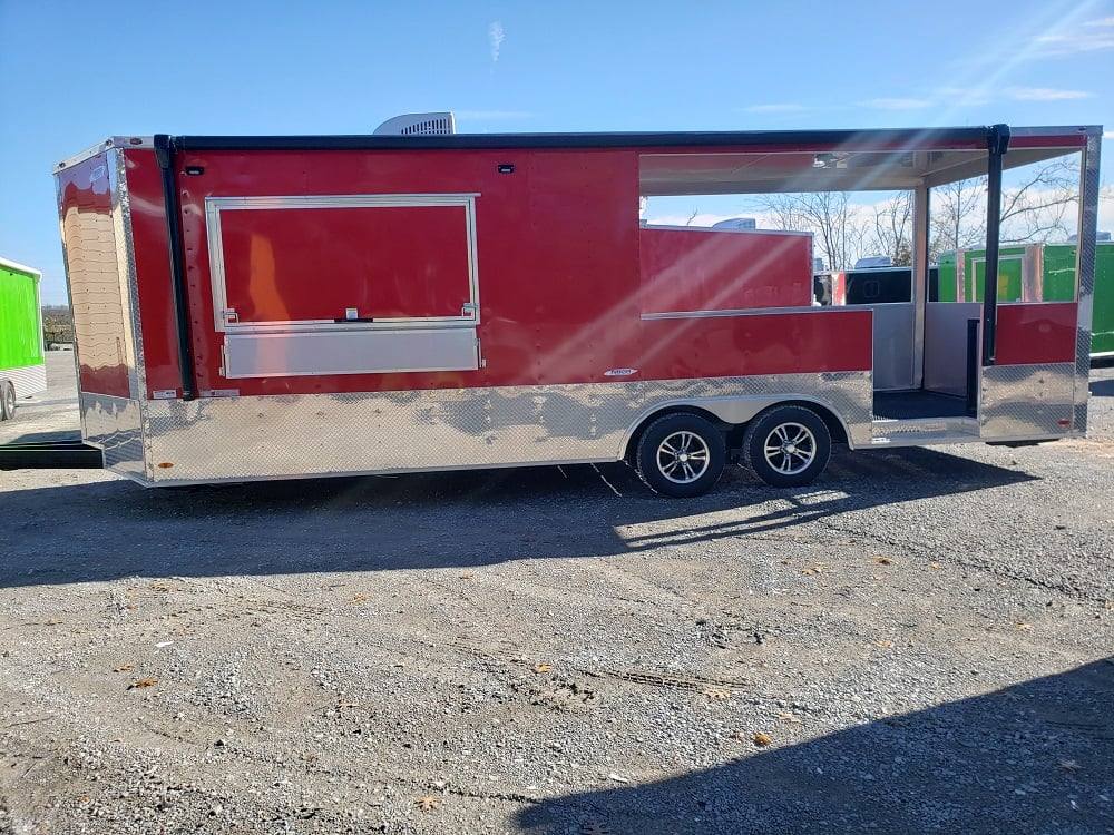 735-8.5-x-24-red-bbq-porch-food-concession-event-trailer-9.jpg 8.5' x 24' Red BBQ Porch Food Concession Event Trailer
