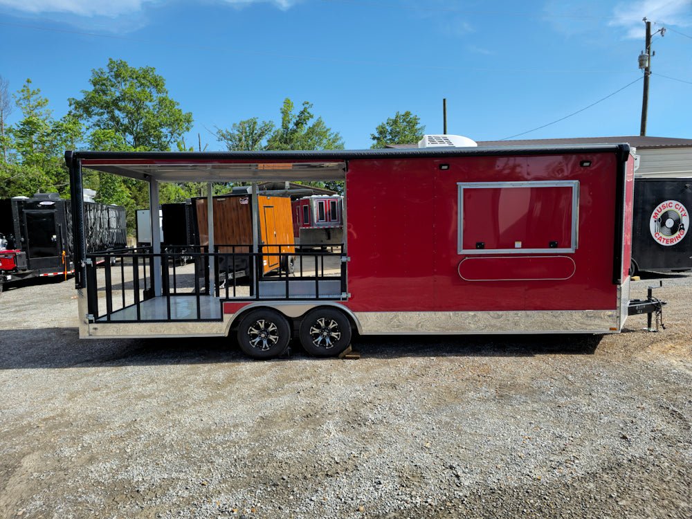 738-8.5-x-24-red-concession-trailer-with-12ft-porch-food-event-catering-11.jpg 8.5' X 24' Red Concession Trailer With 12ft Porch Food Event Catering