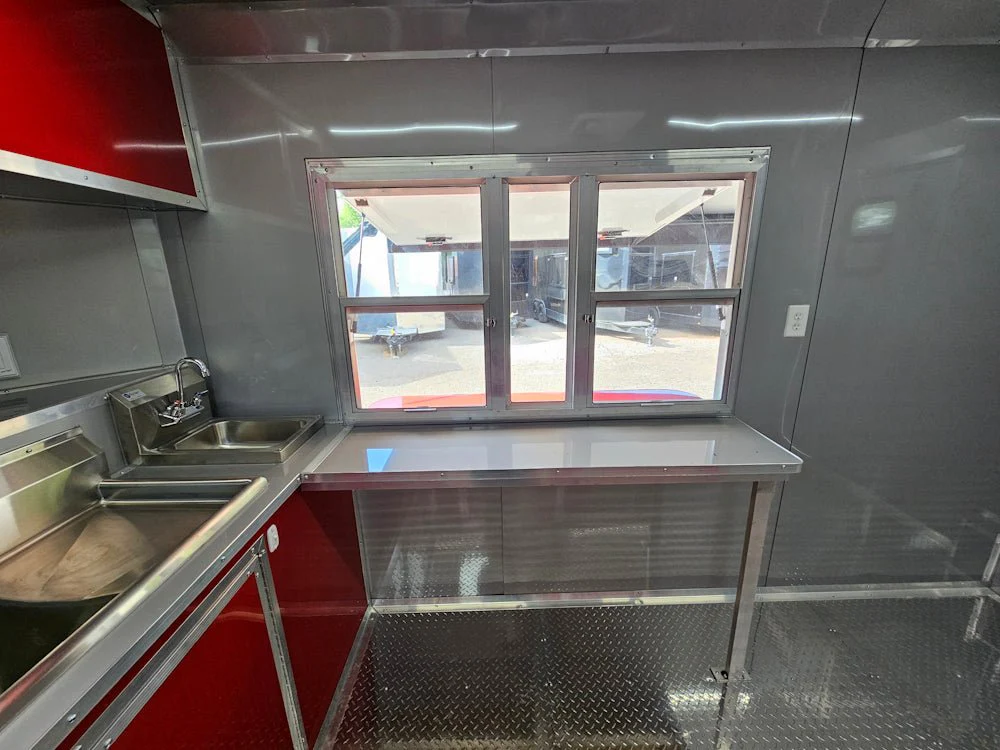 738-8.5-x-24-red-concession-trailer-with-12ft-porch-food-event-catering-16.webp 8.5' X 24' Red Concession Trailer With 12ft Porch Food Event Catering