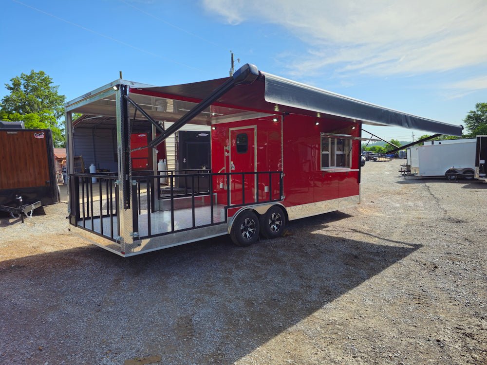 738-8.5-x-24-red-concession-trailer-with-12ft-porch-food-event-catering-19.jpg 8.5' X 24' Red Concession Trailer With 12ft Porch Food Event Catering