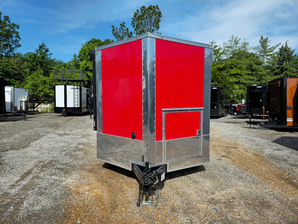 738-8.5-x-24-red-concession-trailer-with-12ft-porch-food-event-catering-2.jpg 8.5' X 24' Red Concession Trailer With 12ft Porch Food Event Catering