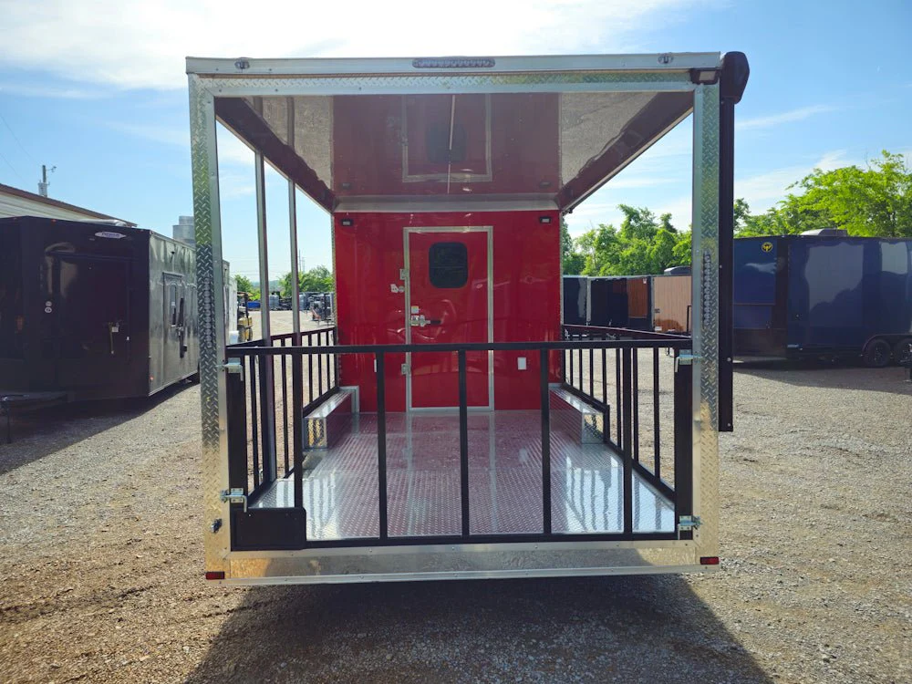 738-8.5-x-24-red-concession-trailer-with-12ft-porch-food-event-catering-21.webp 8.5' X 24' Red Concession Trailer With 12ft Porch Food Event Catering
