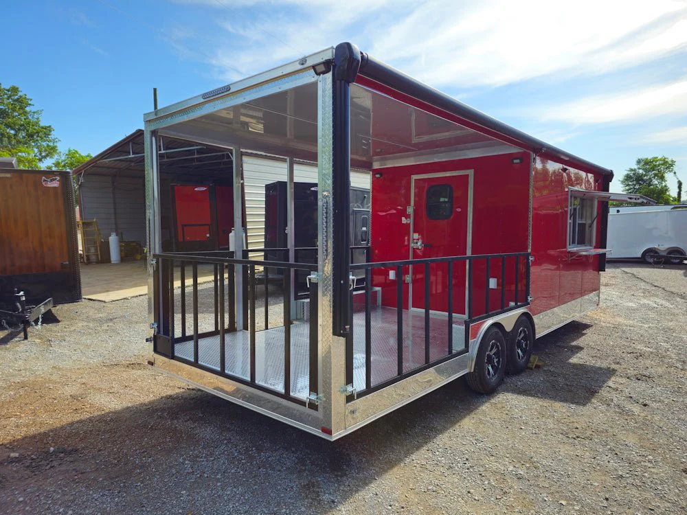 738-8.5-x-24-red-concession-trailer-with-12ft-porch-food-event-catering-22.webp 8.5' X 24' Red Concession Trailer With 12ft Porch Food Event Catering