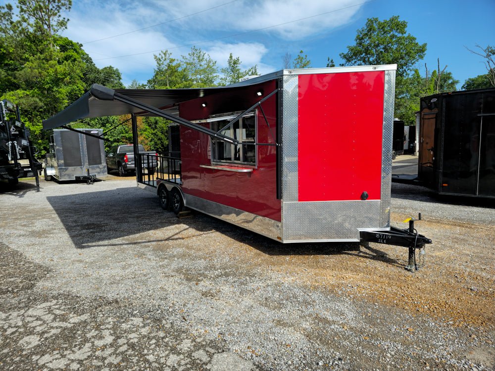 738-8.5-x-24-red-concession-trailer-with-12ft-porch-food-event-catering-27.jpg 8.5' X 24' Red Concession Trailer With 12ft Porch Food Event Catering