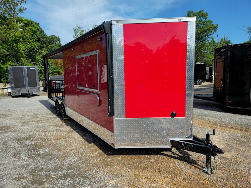 738-8.5-x-24-red-concession-trailer-with-12ft-porch-food-event-catering-28.jpg 8.5' X 24' Red Concession Trailer With 12ft Porch Food Event Catering
