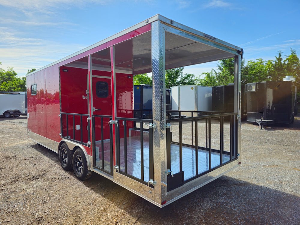 738-8.5-x-24-red-concession-trailer-with-12ft-porch-food-event-catering-8.jpg 8.5' X 24' Red Concession Trailer With 12ft Porch Food Event Catering