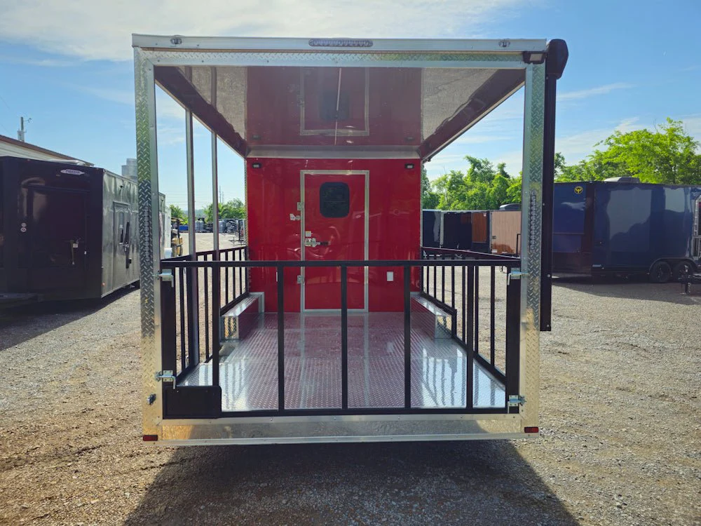738-8.5-x-24-red-concession-trailer-with-12ft-porch-food-event-catering-9.webp 8.5' X 24' Red Concession Trailer With 12ft Porch Food Event Catering