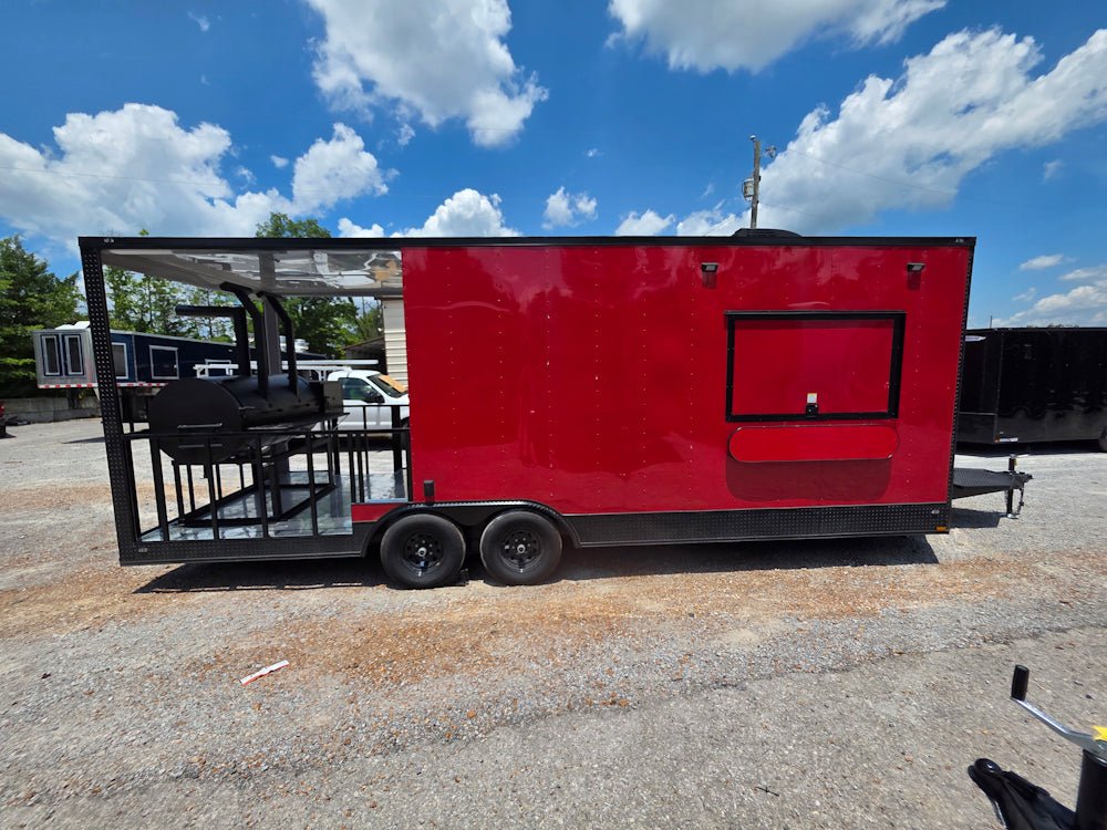 739-8.5-x-24-red-with-blackout-bbq-concession-trailer-with-8ft-porch-14.jpg 8.5' X 24' Red With Blackout BBQ Concession Trailer With 8ft Porch