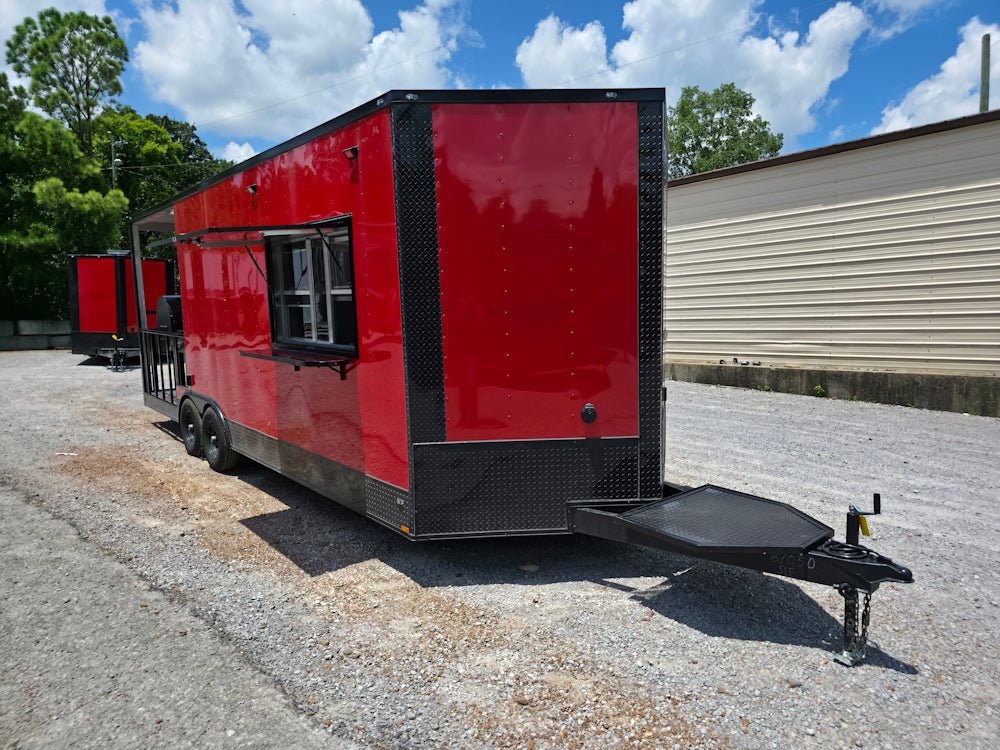 739-8.5-x-24-red-with-blackout-bbq-concession-trailer-with-8ft-porch-18.jpg 8.5' X 24' Red With Blackout BBQ Concession Trailer With 8ft Porch