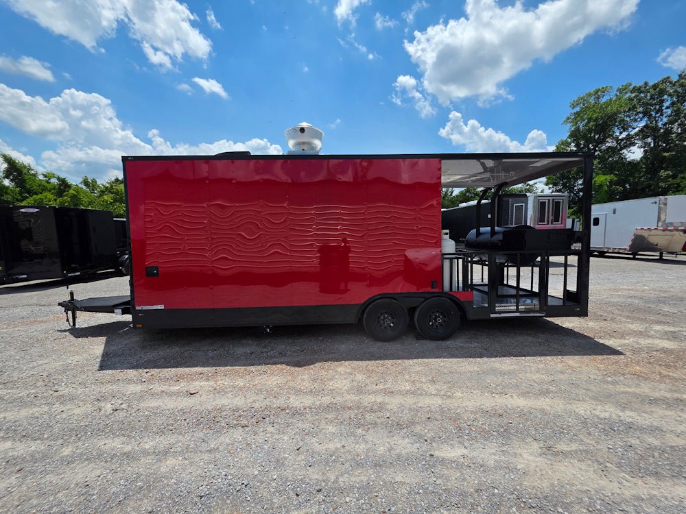 739-8.5-x-24-red-with-blackout-bbq-concession-trailer-with-8ft-porch-9.jpg 8.5' X 24' Red With Blackout BBQ Concession Trailer With 8ft Porch