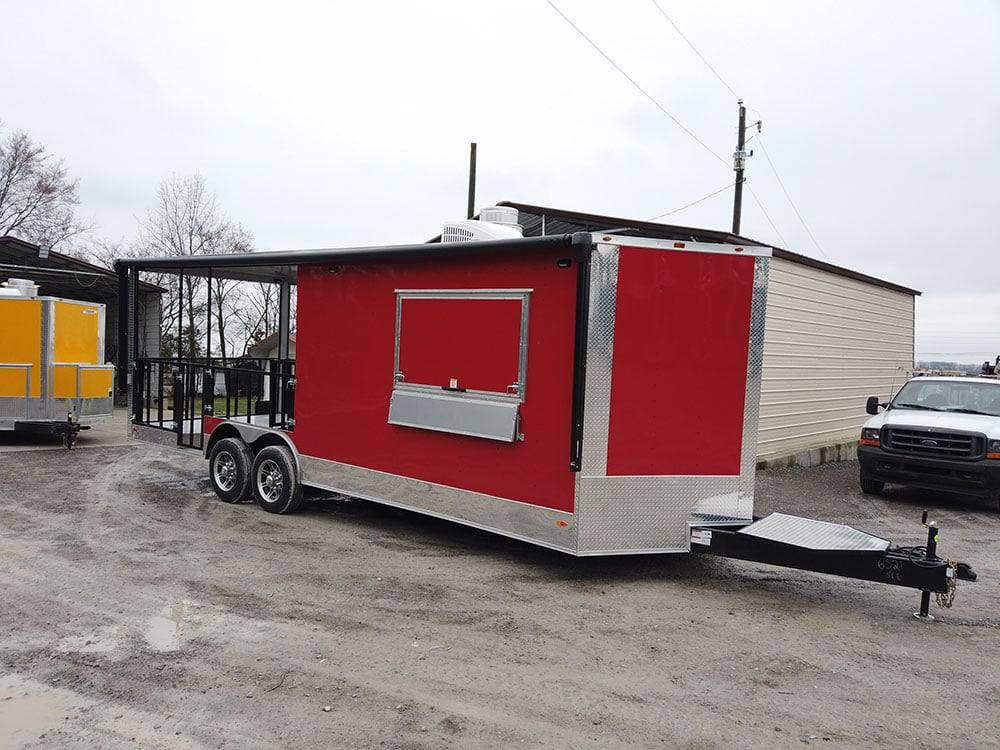 741-8.5-x-24-victory-red-bbq-porch-concession-food-trailer-15.jpg 8.5' x 24' Victory Red BBQ Porch Concession Food Trailer