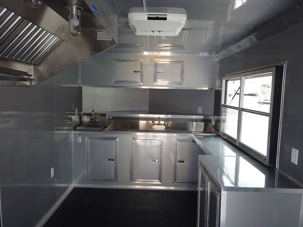741-8.5-x-24-victory-red-bbq-porch-concession-food-trailer-8.jpg 8.5' x 24' Victory Red BBQ Porch Concession Food Trailer
