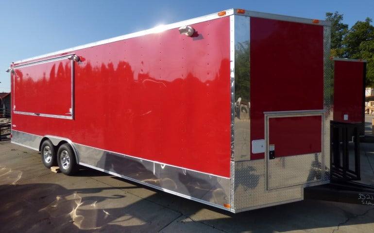 742-8.5-x-24-victory-red-event-vending-concession-food-trailer-2.jpg 8.5' x 24' Victory Red Event Vending Concession Food Trailer