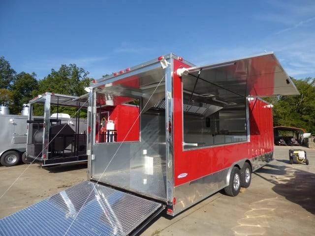 742-8.5-x-24-victory-red-event-vending-concession-food-trailer-7.jpg 8.5' x 24' Victory Red Event Vending Concession Food Trailer