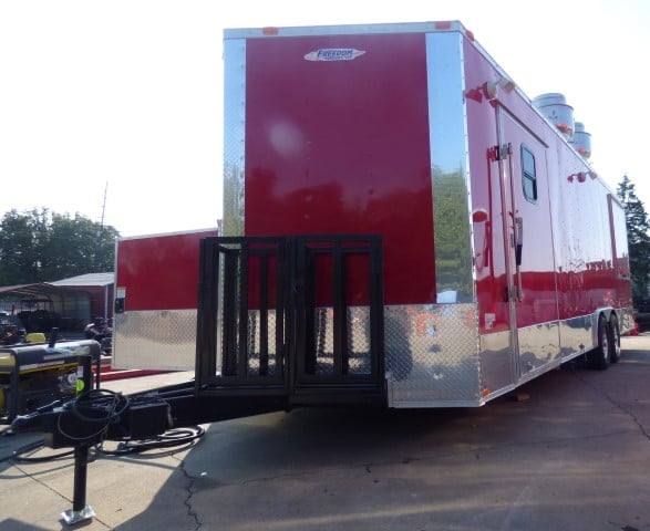 742-8.5-x-24-victory-red-event-vending-concession-food-trailer-8.jpg 8.5' x 24' Victory Red Event Vending Concession Food Trailer