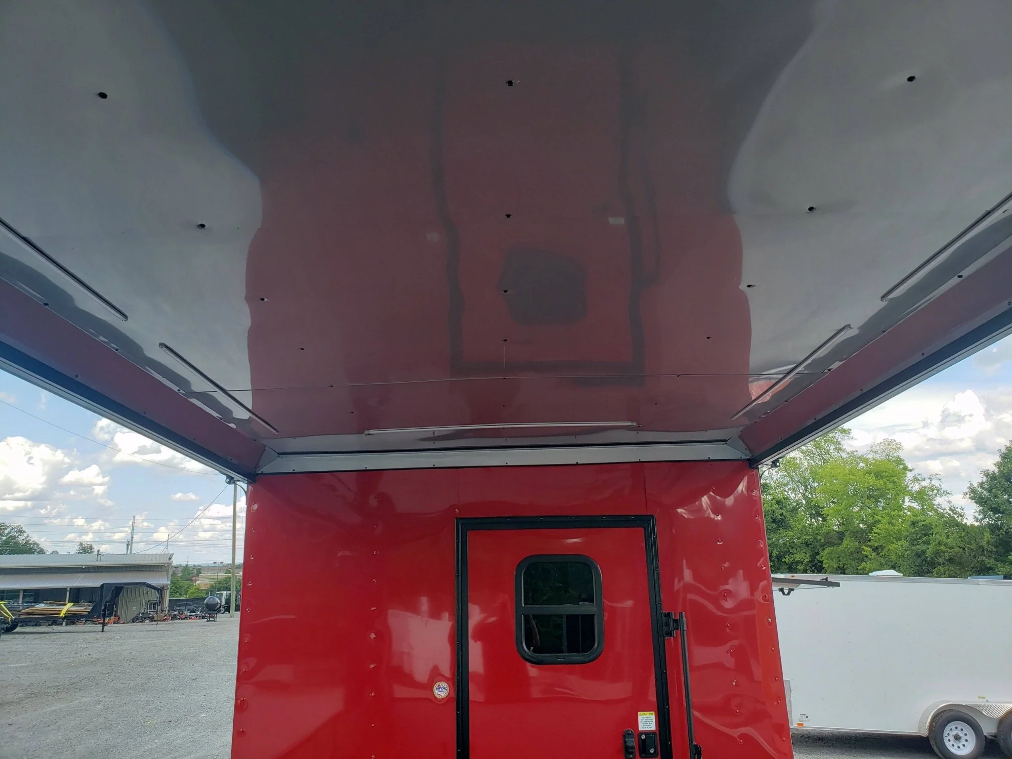 8.5' x 24' Victory Red Porch Style BBQ Concession Food Trailer
