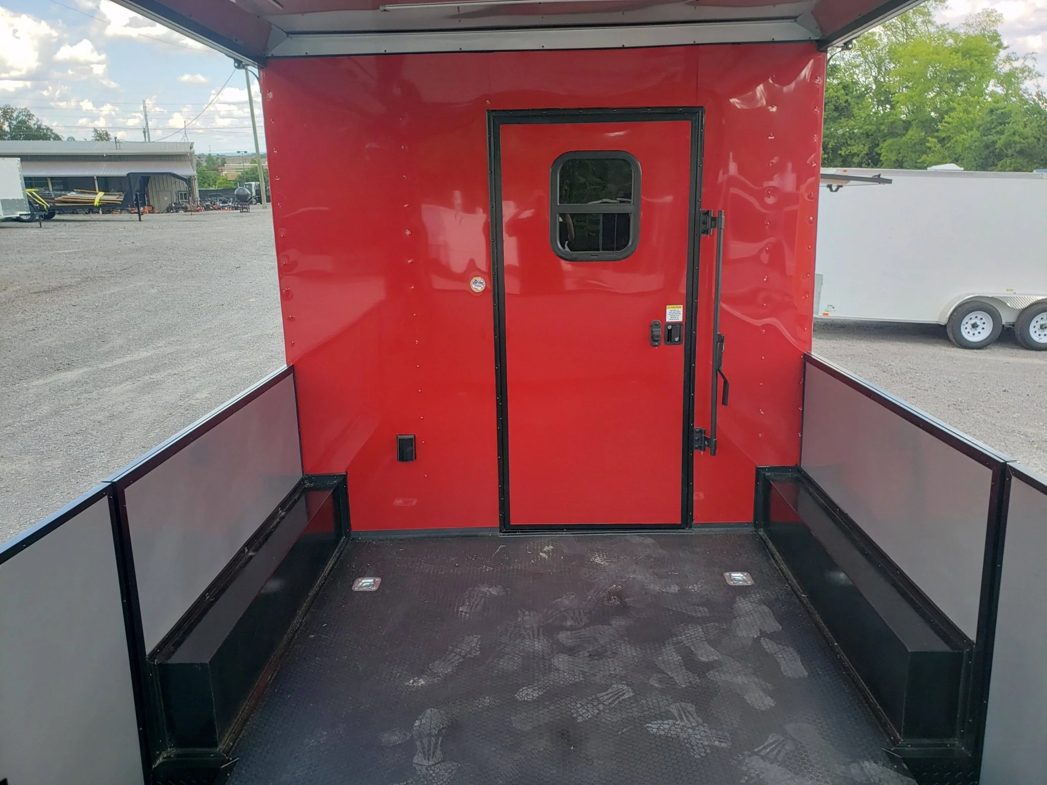 8.5' x 24' Victory Red Porch Style BBQ Concession Food Trailer