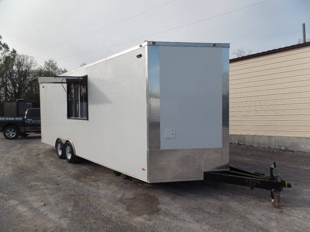 747-8.5-x-24-white-coffee-concession-food-trailer-with-appliances-1.jpg 8.5' x 24' White Coffee Concession Food Trailer With Appliances