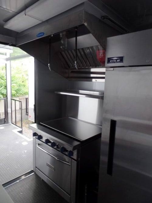 748-8.5-x-24-white-concession-bbq-food-trailer-with-appliances-5.jpg 8.5' x 24' White Concession BBQ Food Trailer With Appliances