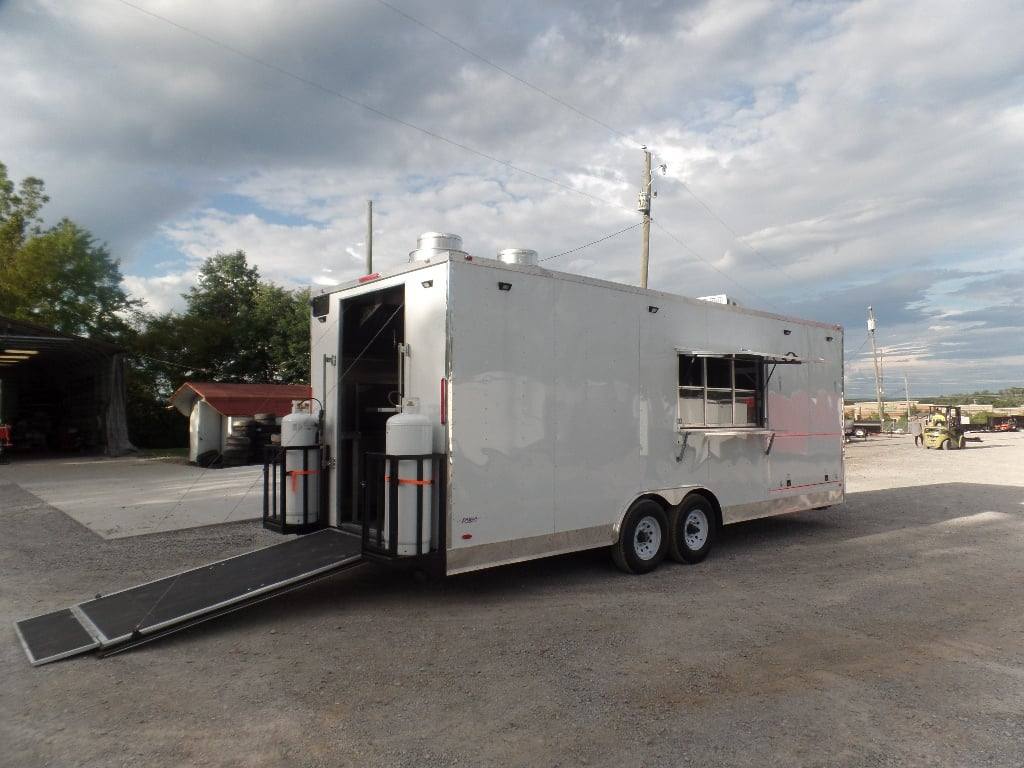 749-8.5-x-24-white-concession-food-catering-trailer-with-appliances-8.jpg 8.5' x 24' White Concession Food Catering Trailer With Appliances