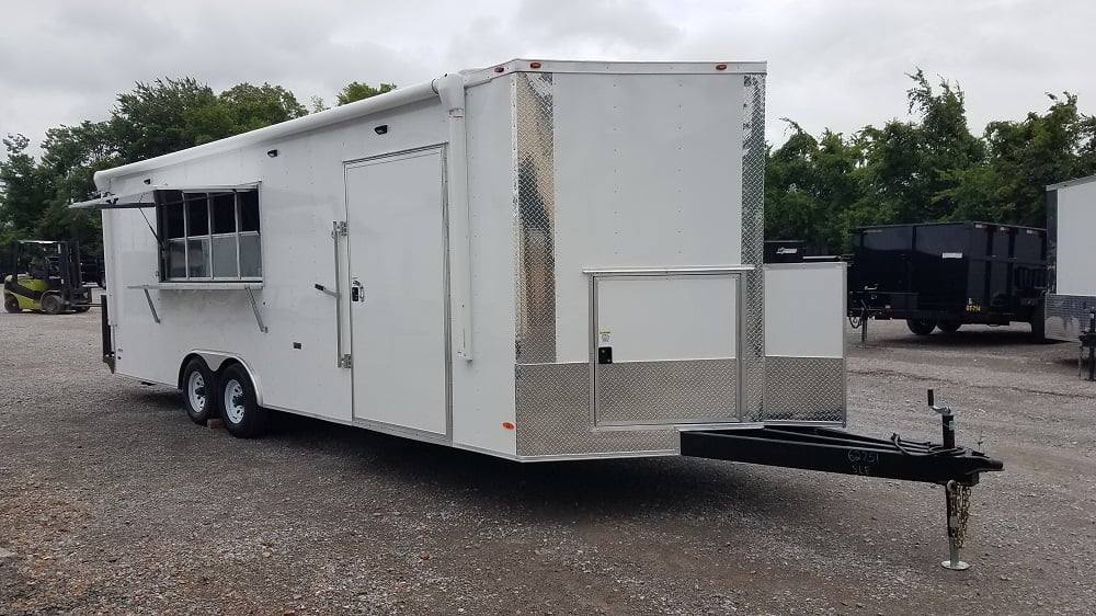 756-8.5-x-24-white-concession-food-trailer-with-appliances-2.jpg 8.5' x 24' White Concession Food Trailer With Appliances