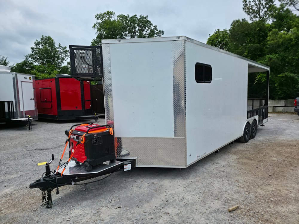 758-8.5-x-24-white-concession-trailer-and-toy-hauler-with-11-ft-bbq-porch-3.jpg 8.5' X 24' White Concession Trailer and Toy Hauler With 11 ft BBQ Porch
