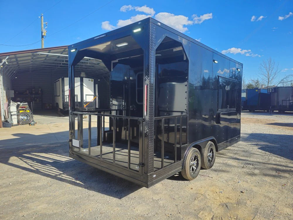 8.5' X 16' Black Concession Trailer Food Event Catering