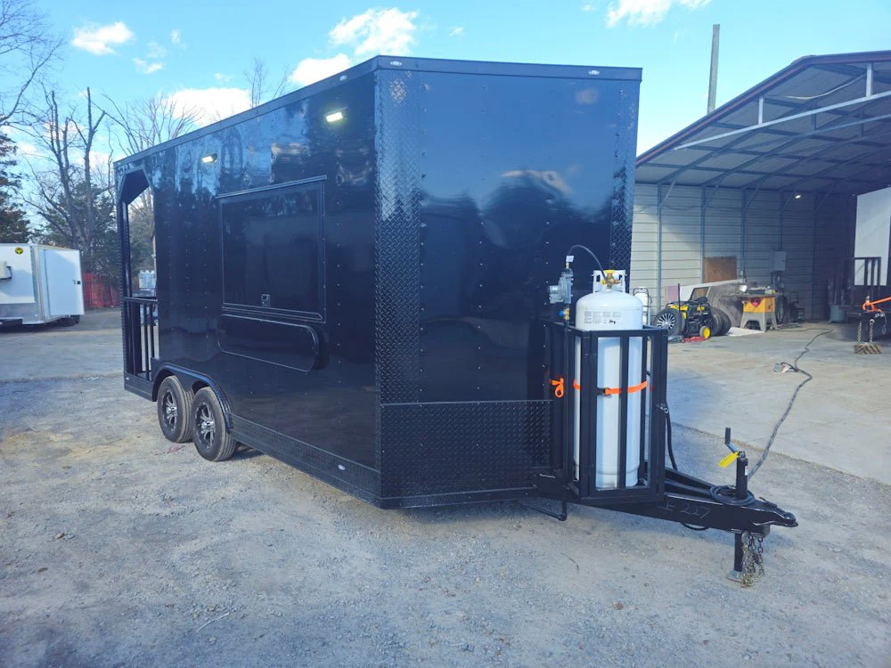 8.5' X 16' Black Concession Trailer Food Event Catering