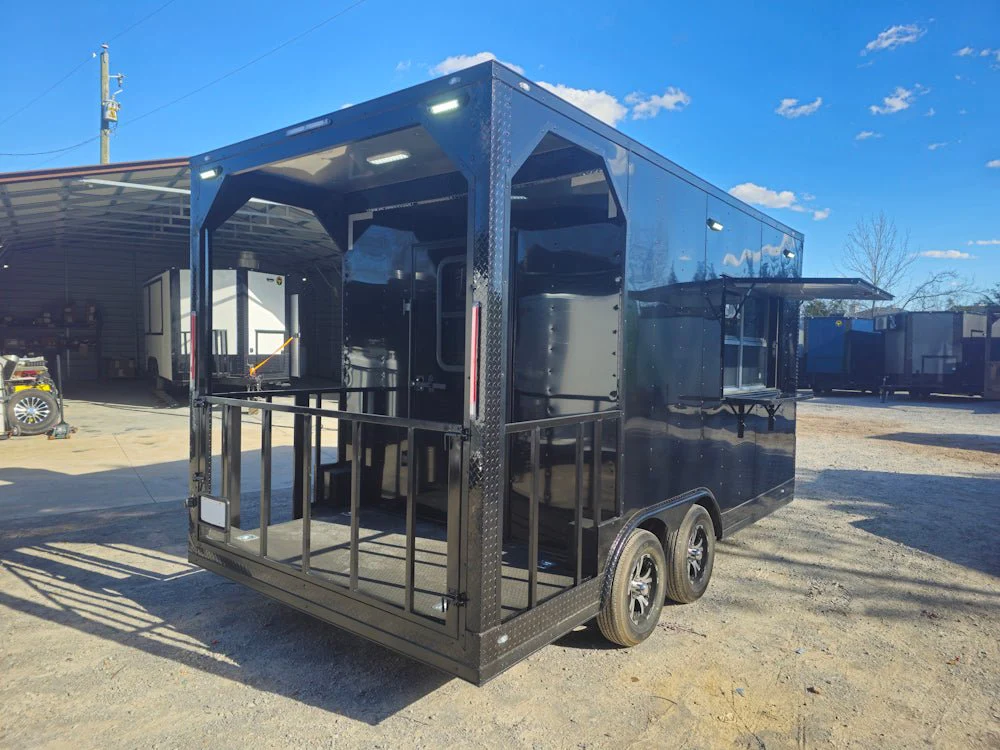 8.5' X 16' Black Concession Trailer Food Event Catering