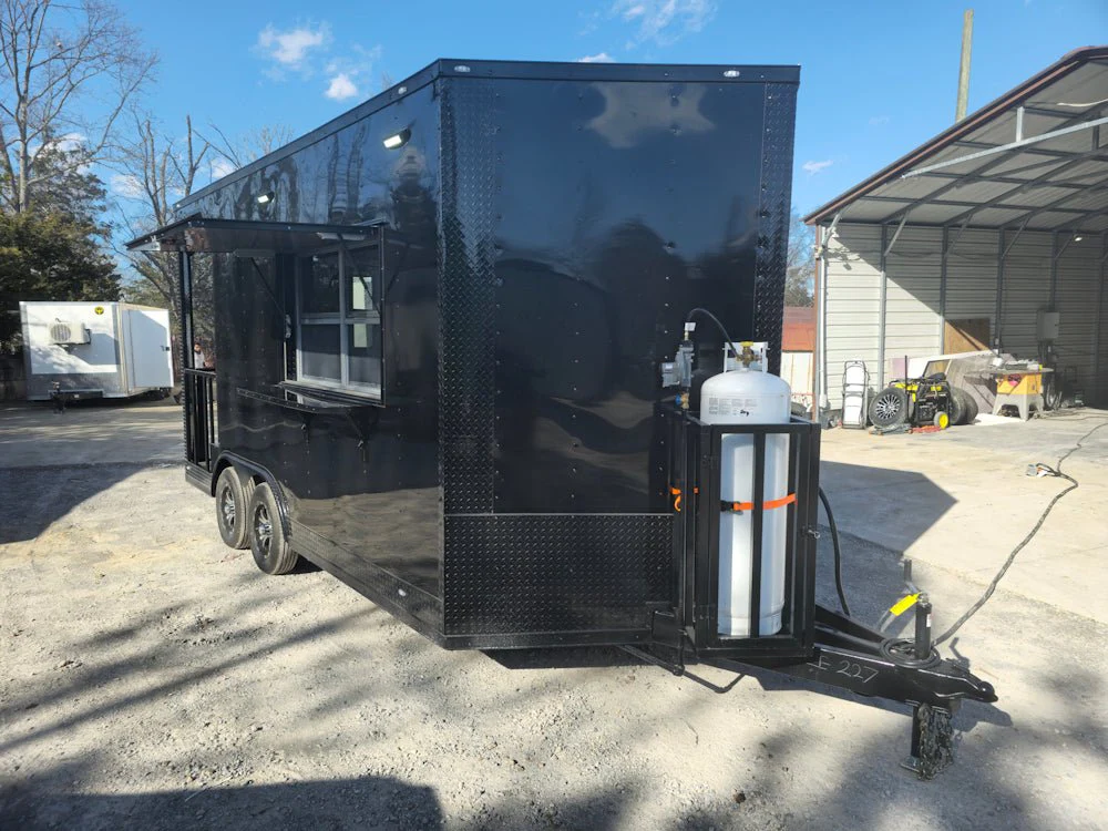 8.5' X 16' Black Concession Trailer Food Event Catering