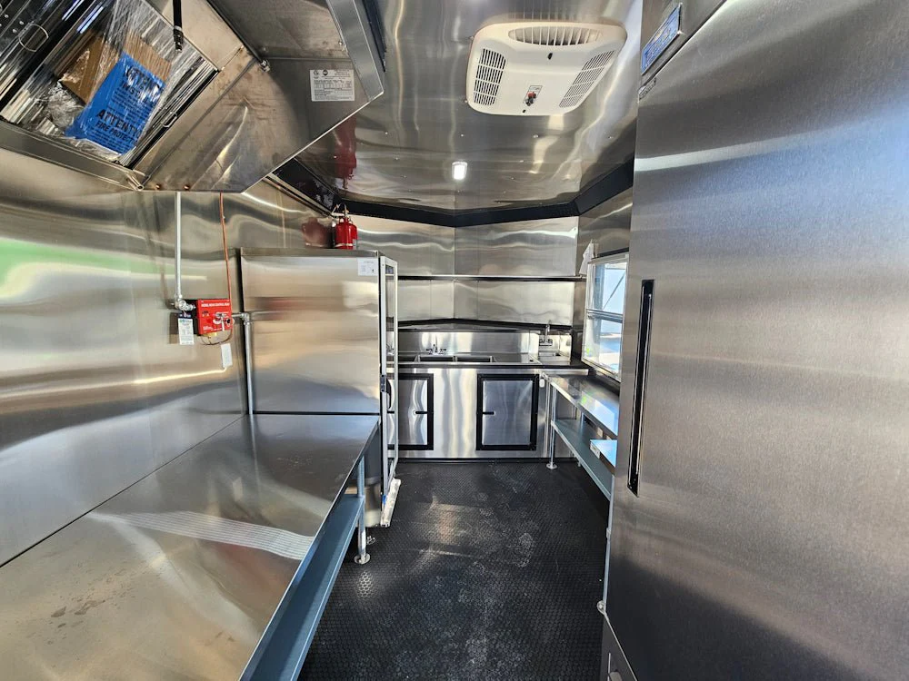 8.5' X 16' Black Concession Trailer Food Event Catering