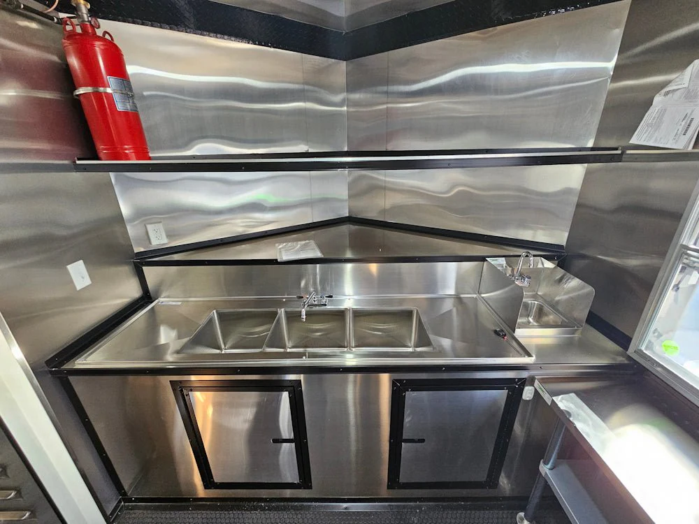 8.5' X 16' Black Concession Trailer Food Event Catering