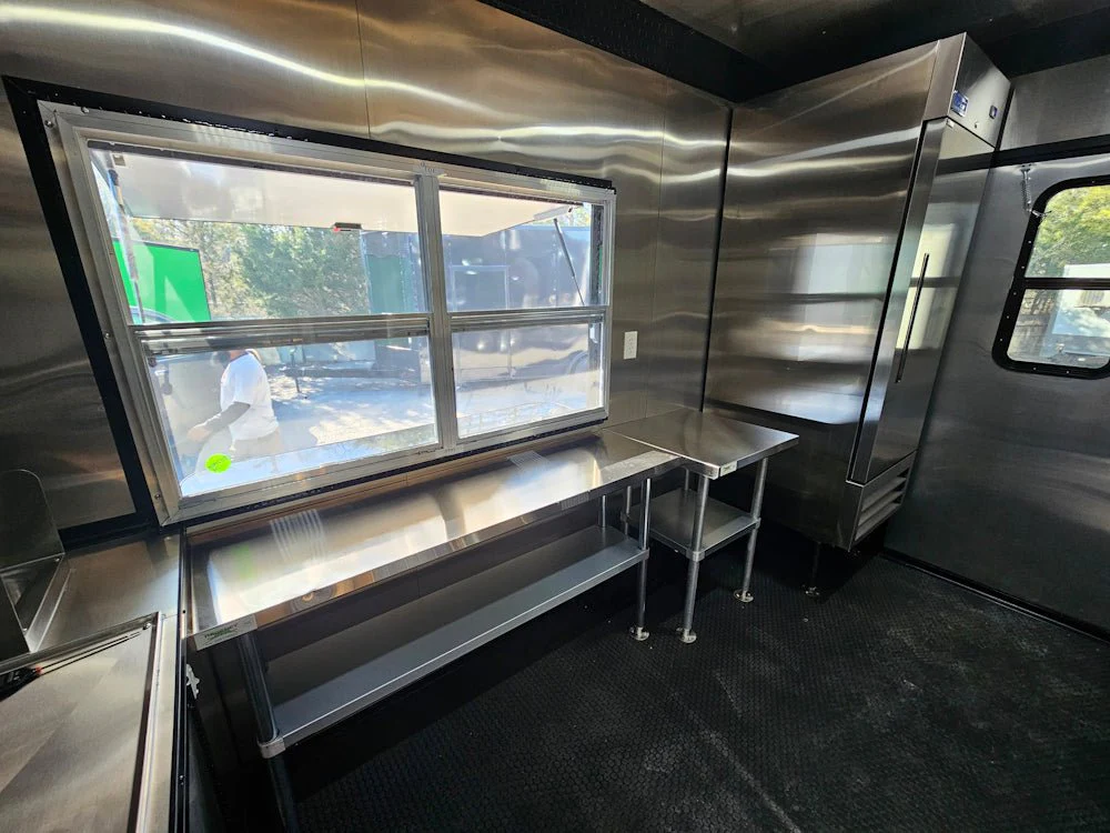 8.5' X 16' Black Concession Trailer Food Event Catering