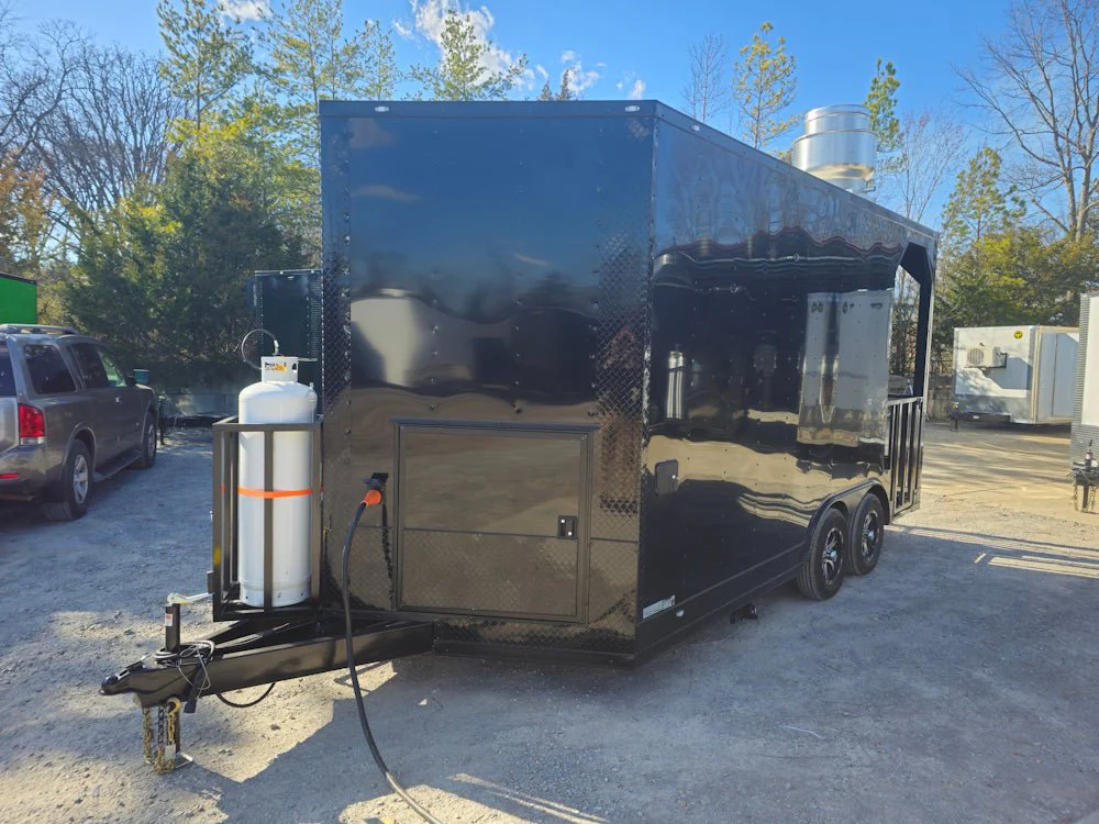 8.5' X 16' Black Concession Trailer Food Event Catering