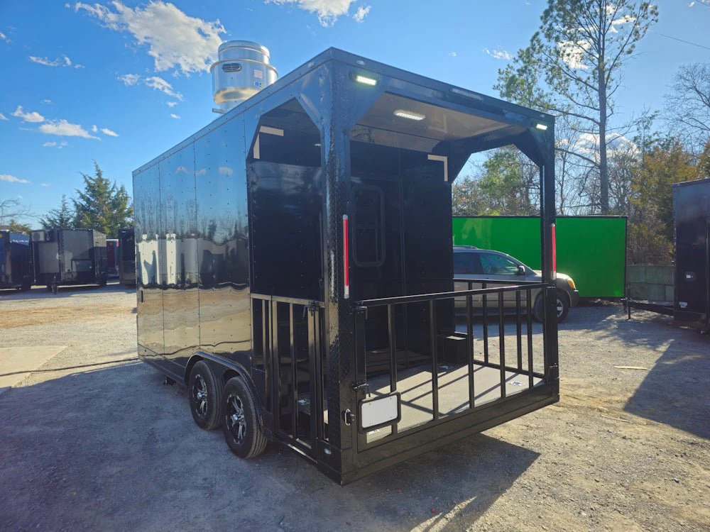 8.5' X 16' Black Concession Trailer Food Event Catering