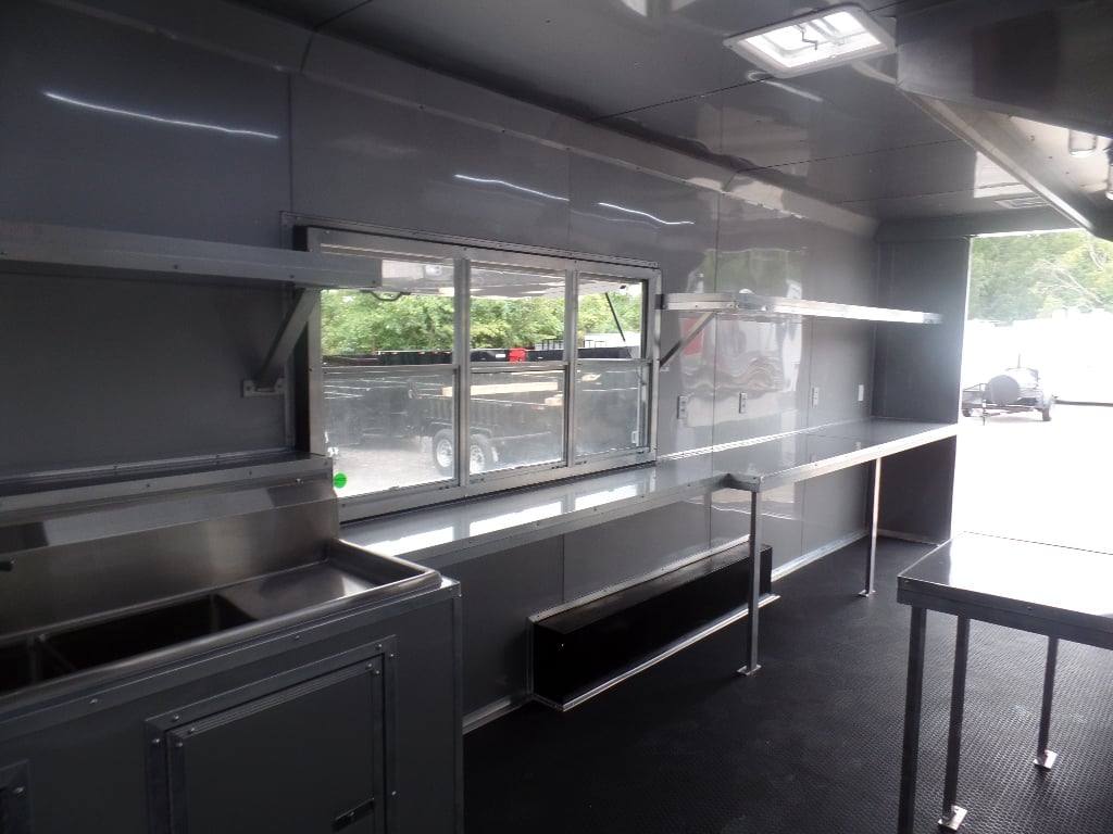 763-8.5-x-24-white-flat-front-food-catering-concession-trailer-22.jpg 8.5' x 24' White Flat Front Food Catering Concession Trailer